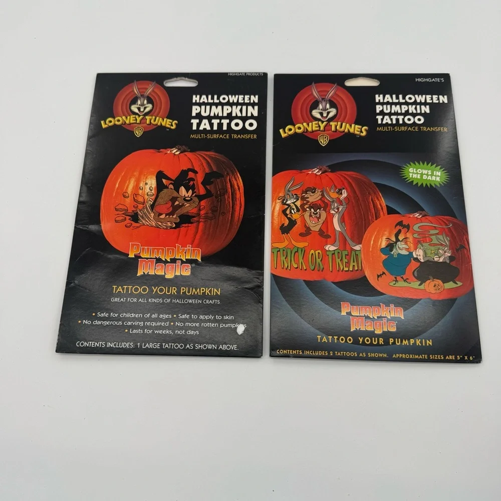 Vintage Looney Tunes Bugs‎ Bunny Halloween Pumpkin Tattoo Decorating Kit New